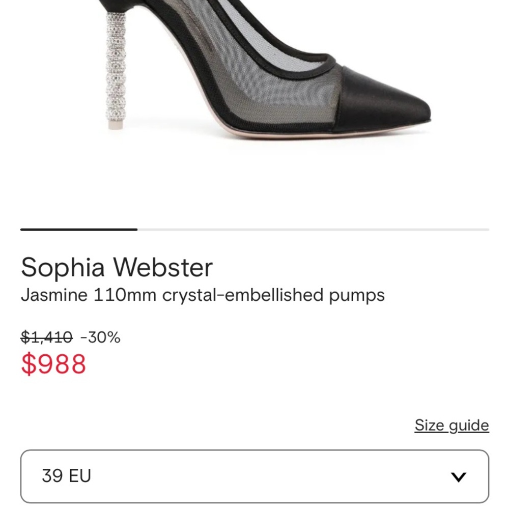 Sophia Webster Black and Silver Crystal Heels